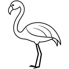 Stylized Flamingo in One Line Art
