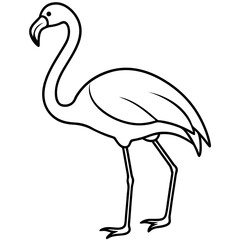 Stylized Flamingo in One Line Art