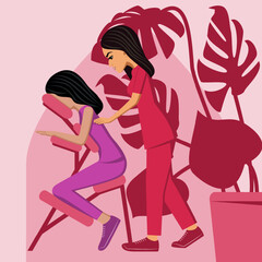 Manual massage. Eastern and Indian ethnicity.