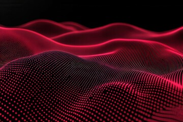 Abstract Red Particle Wave Backgrounds With Effects and Textures. A Digital Composition. Enhanced