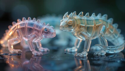 Fototapeta premium Transparent Frogs with a Mysterious Aura