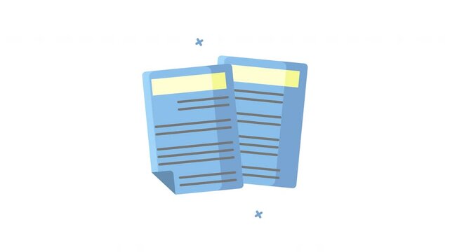 documents animated icon alpha channel motion graphic video design