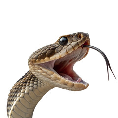 Close up of a dangerous serious venomous snake Isolated Trasnparent Background, Png Isolated, Trasnparent Background