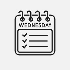 Page calendar day Wednesday, to-do list, checklist