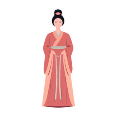 A Graceful Illustration Of A Woman Wearing Traditional Garb