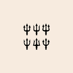 Trident set icon flat vector design.