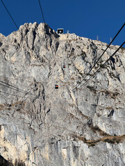 Aerial View Of Marmolada Glacier From Drone, Dolomite Mountains. Sella Ronda group and the...