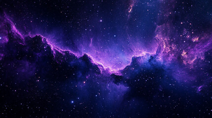 Fototapeta premium Stunning purple nebula cosmic background space galaxy stars night sky art deep dark light cosmos