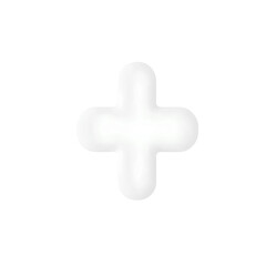 Obraz premium 3d soft white plus sign with a rounded and smooth surface high quality png isolated on transparent background