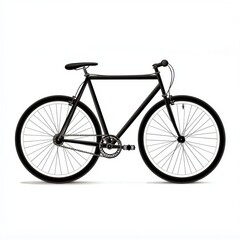 Obraz premium Stylish black bicycle featuring a minimalist design and sleek lines, perfect for urban commuting.