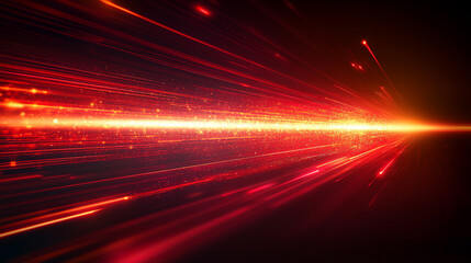 Obraz premium Radiant red light beams and lines create a dynamic, modern background symbolizing energy, passion, power, and innovation in a vibrant, futuristic atmosphere.