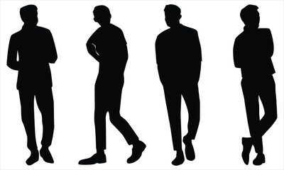 silhouette  set of a man on a white background