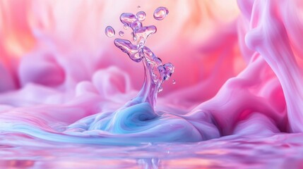 Fototapeta premium Close up of a single droplet of ink dissolving in water, swirling like galaxies forming in deep space