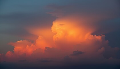 Naklejka premium Sunset Sky with Orange Clouds