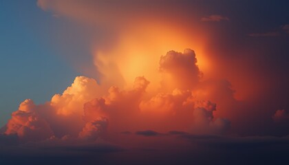  Sunrise Sky with Orange and Blue Clouds