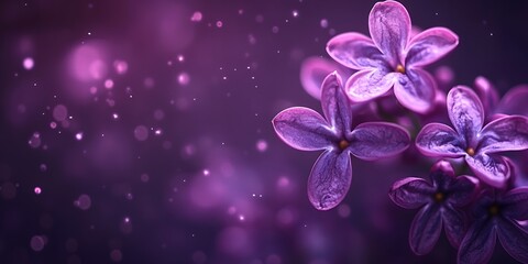 Naklejka premium Vibrant Purple Lilac Blossoms Close Up Spring Flowers Nature