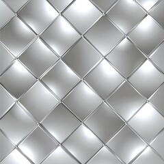 A sleek silver metallic patterned background with diamond-shaped tiles reflecting light beautifully.