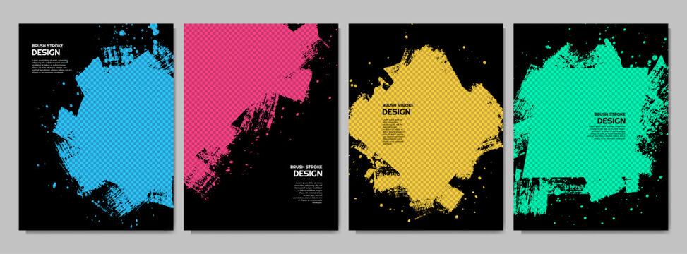 Vector illustration. Overlay hand drawn style. Abstract dirty black color layer on transparent background. Ink brush strokes mess. Design for poster, cover, layout, photo frame, social media stories