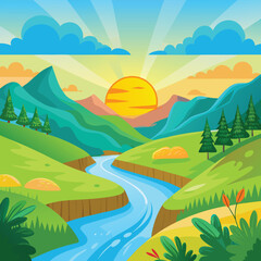 Mountain Valley Sunrise