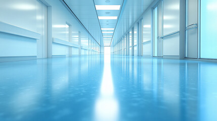 Bright white hologram floating in modern healthcare office, symbolizing integration of digital tools and innovative medical technology in futuristic healthcare systems.

