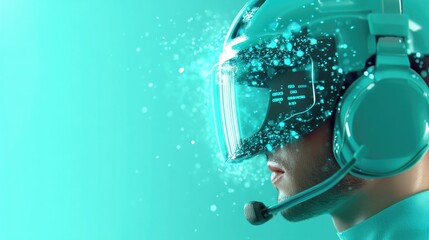 D Design of Telecommunicator with Futuristic Helmet