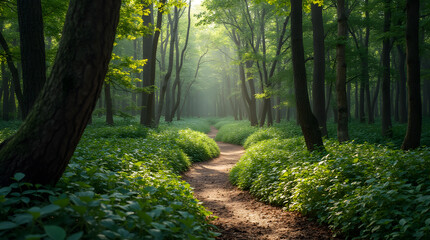 Fototapeta premium Serene Forest Pathway