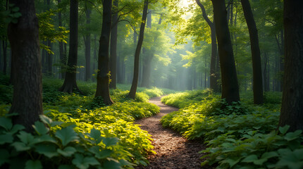 Obraz premium Serene Forest Pathway