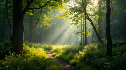 Naklejka premium Serene Forest Pathway