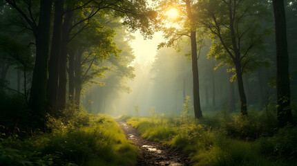 Fototapeta premium Serene Forest Pathway