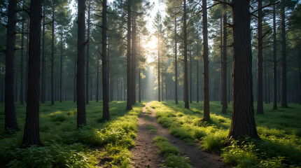 Fototapeta premium Serene Forest Pathway