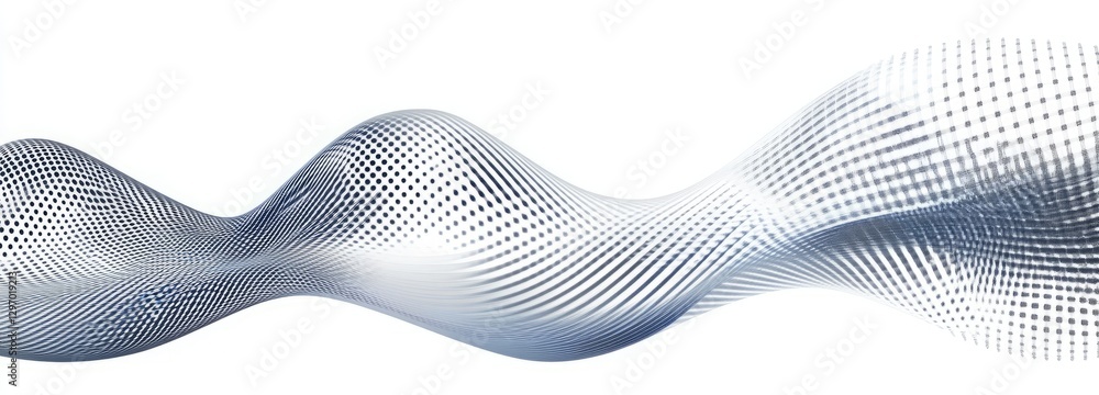 Poster a wave with dots on it. abstract background of technology wave and dot.