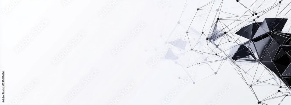 Poster a white background with a black and white image of a triangle. abstract background of technology wav