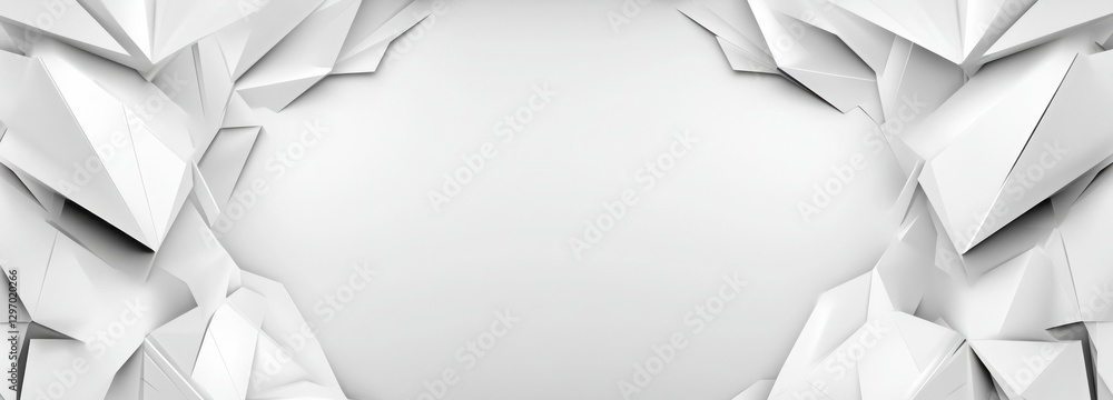 Poster a white background with a white border. abstract background of technology wave and dot.