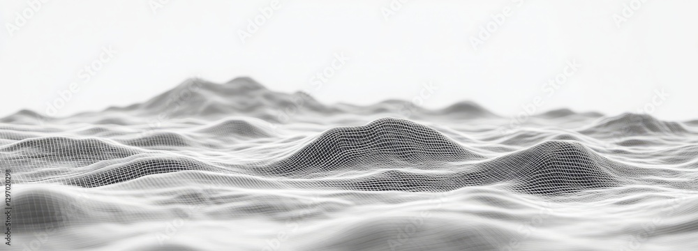 Poster a white background with a black and white image of a wave. abstract background of technology wave an
