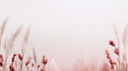 A field of flowers with a white background. The image has a peaceful and calming mood