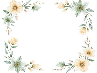 Delicate floral border design with soft blossoms and greenery