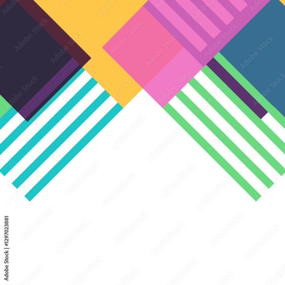 Poster geometric composition: a dynamic and vibrant geometric composition featuring overlapping shapes and 