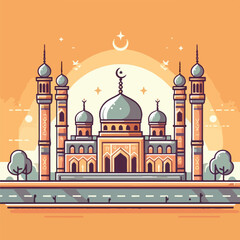 vector image of a beautiful mosque