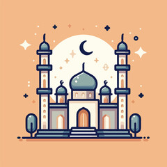 vector image of a beautiful mosque
