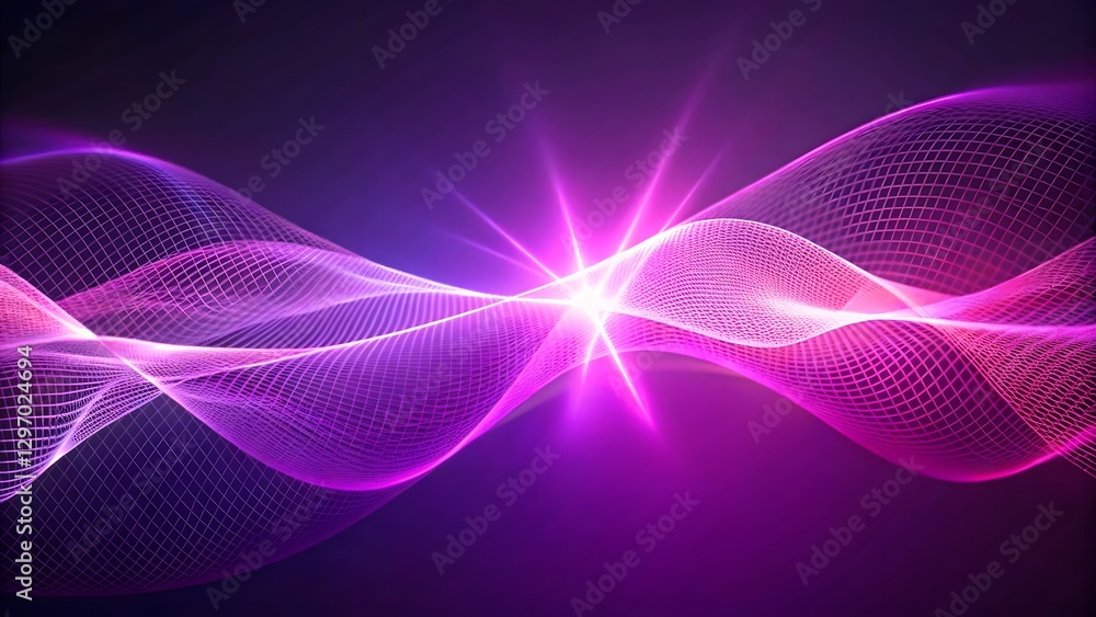 Poster vibrant gradient abstract wave frame science & tech presentation template