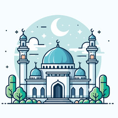 vector image of a beautiful mosque