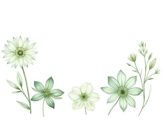 Delicate floral composition in soft green hues
