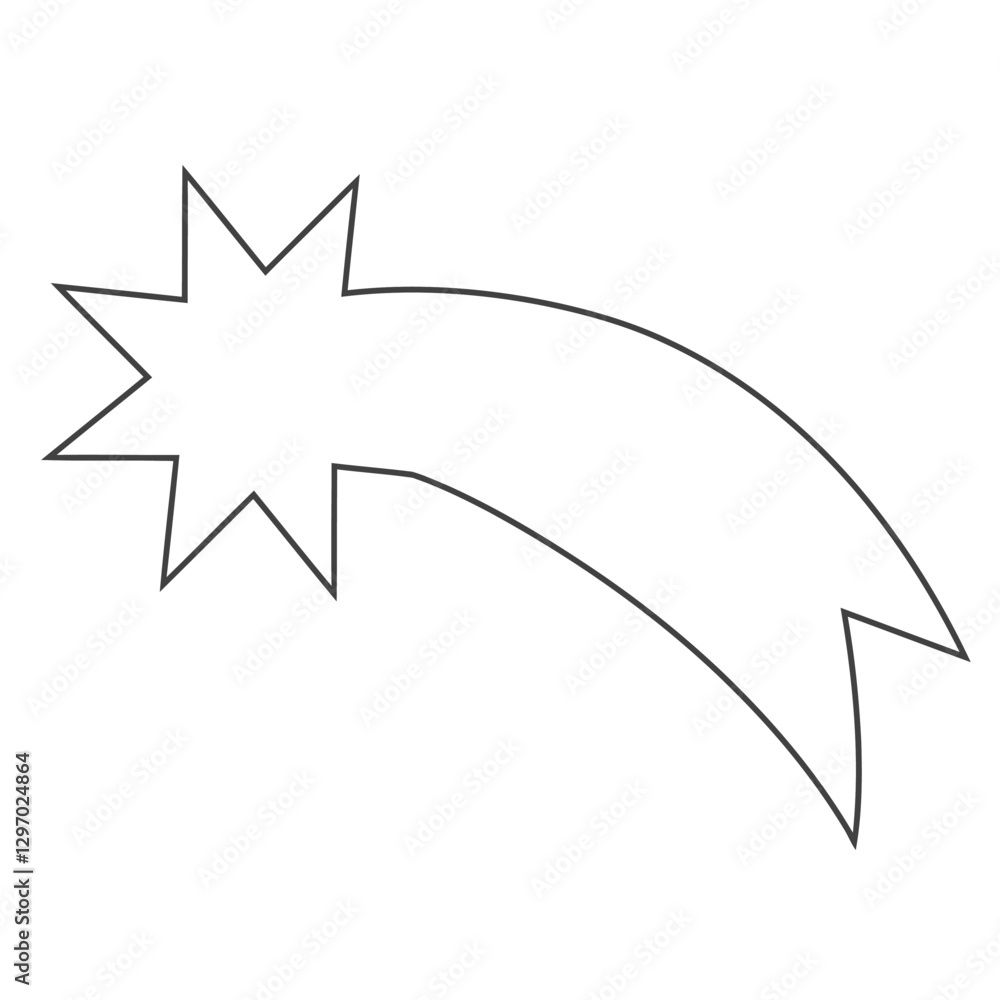 Aufkleber comet icon: a simple yet captivating illustration of a shooting star, perfect for adding a touch of 