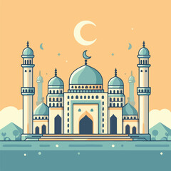 vector image of a beautiful mosque