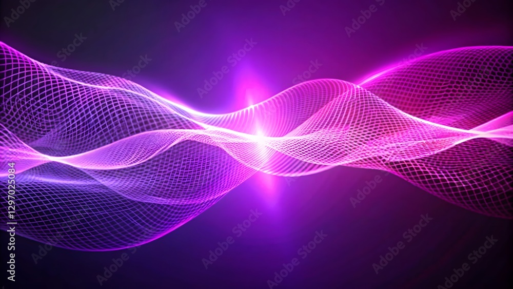 Poster vibrant gradient abstract wave frame science & tech presentation template