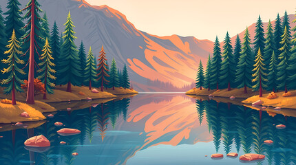 sunset in the mountains