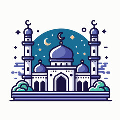 vector image of a beautiful mosque