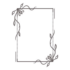 Obraz premium Elegant Floral Frame: A simple, sophisticated rectangular frame adorned with delicate floral and botanical elements, perfect for adding a touch of natural elegance to any design.