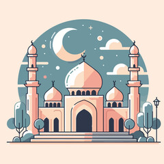 vector image of a beautiful mosque