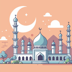 vector image of a beautiful mosque